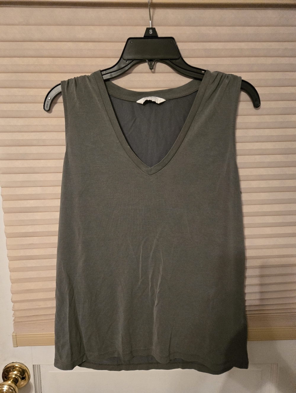 Lucky Brand Olive Green V-Neck Sleeveless Tank